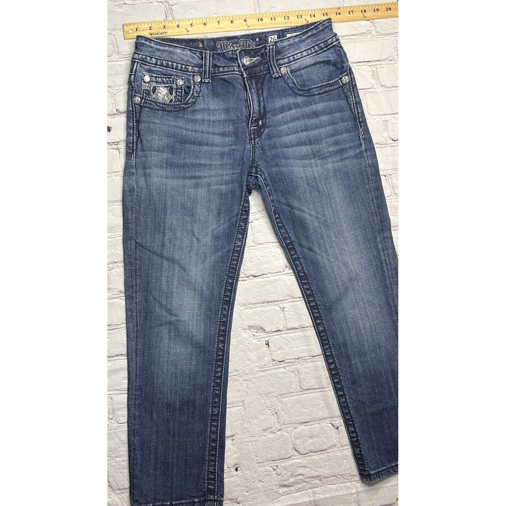 Miss Me Boyfriend Jeans Capri Embellished Denim JB6200P Women's Size 26